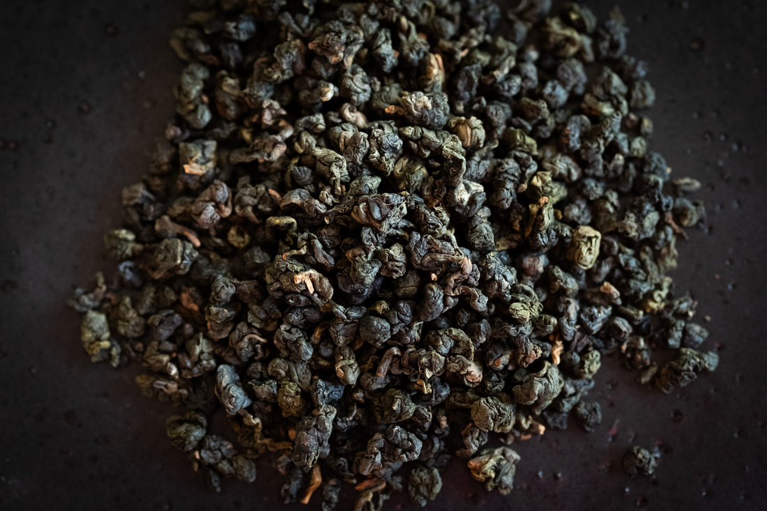 "This is the Problem with Self Improvement" organic Dong Ding Oolong tea in pouch by Amac HQ.