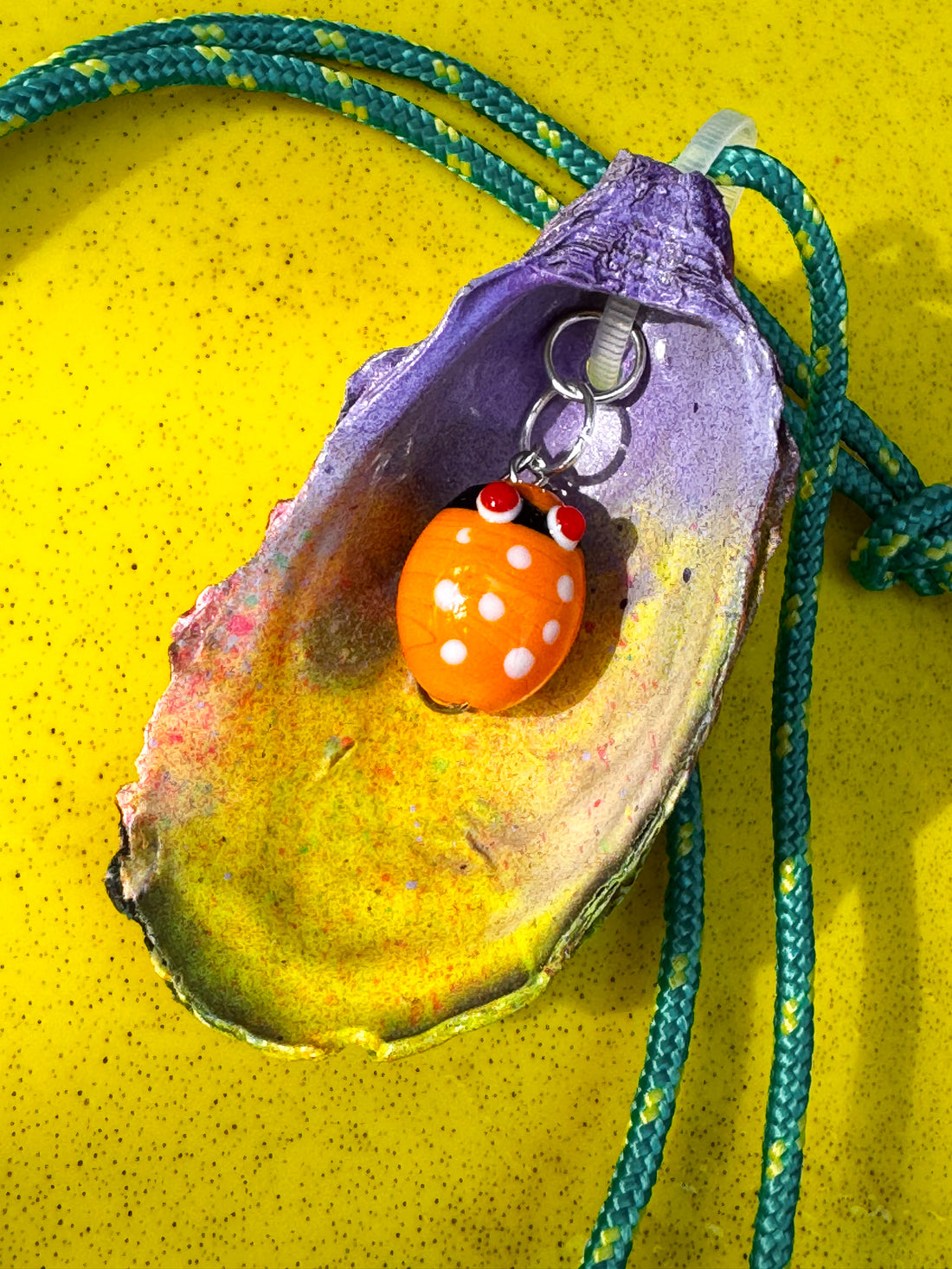 Jungle Shell Necklace - Orange Bug