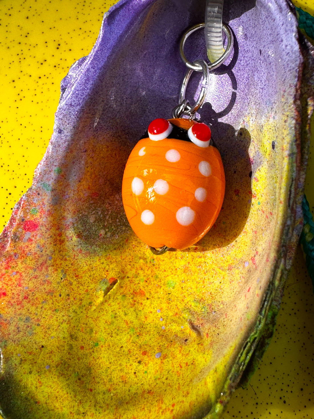 Jungle Shell Necklace - Orange Bug