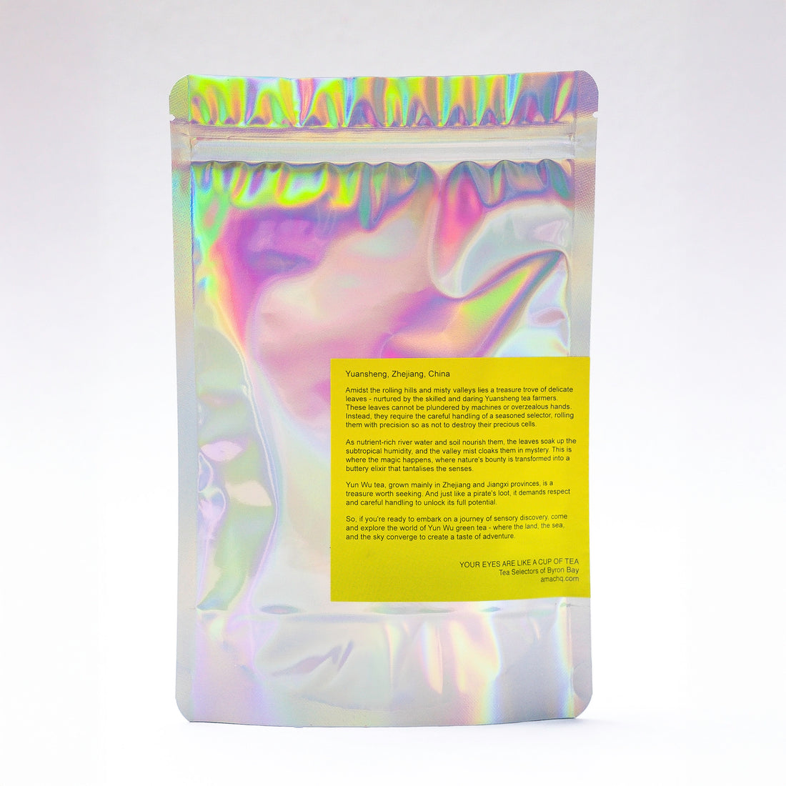 “ Beneath the Asphalt the Beach” Yun Wu Zhejiang Green tea in pouch by Amac HQ.