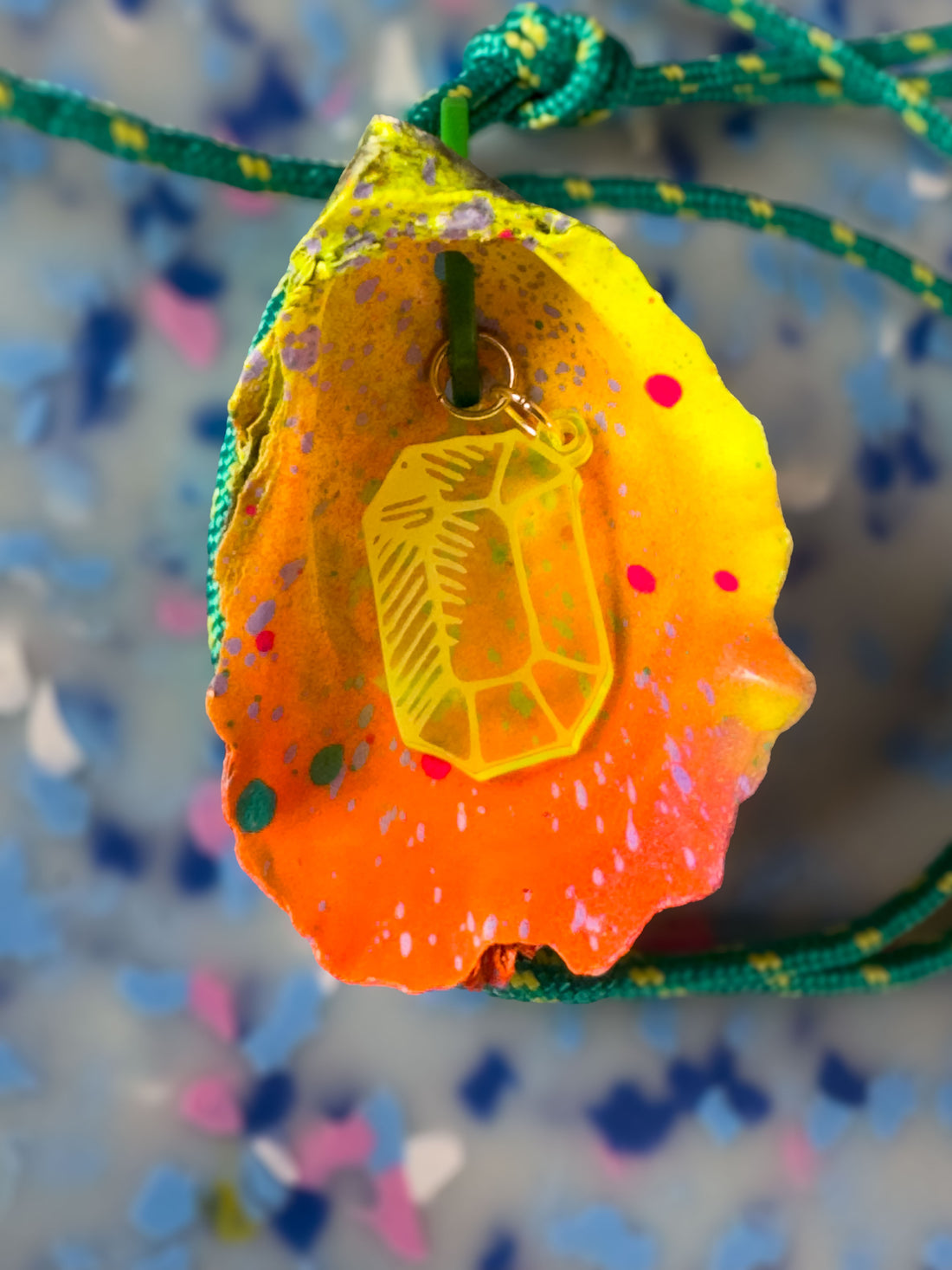 Jungle Shell Necklace - Emerald Cut Gem