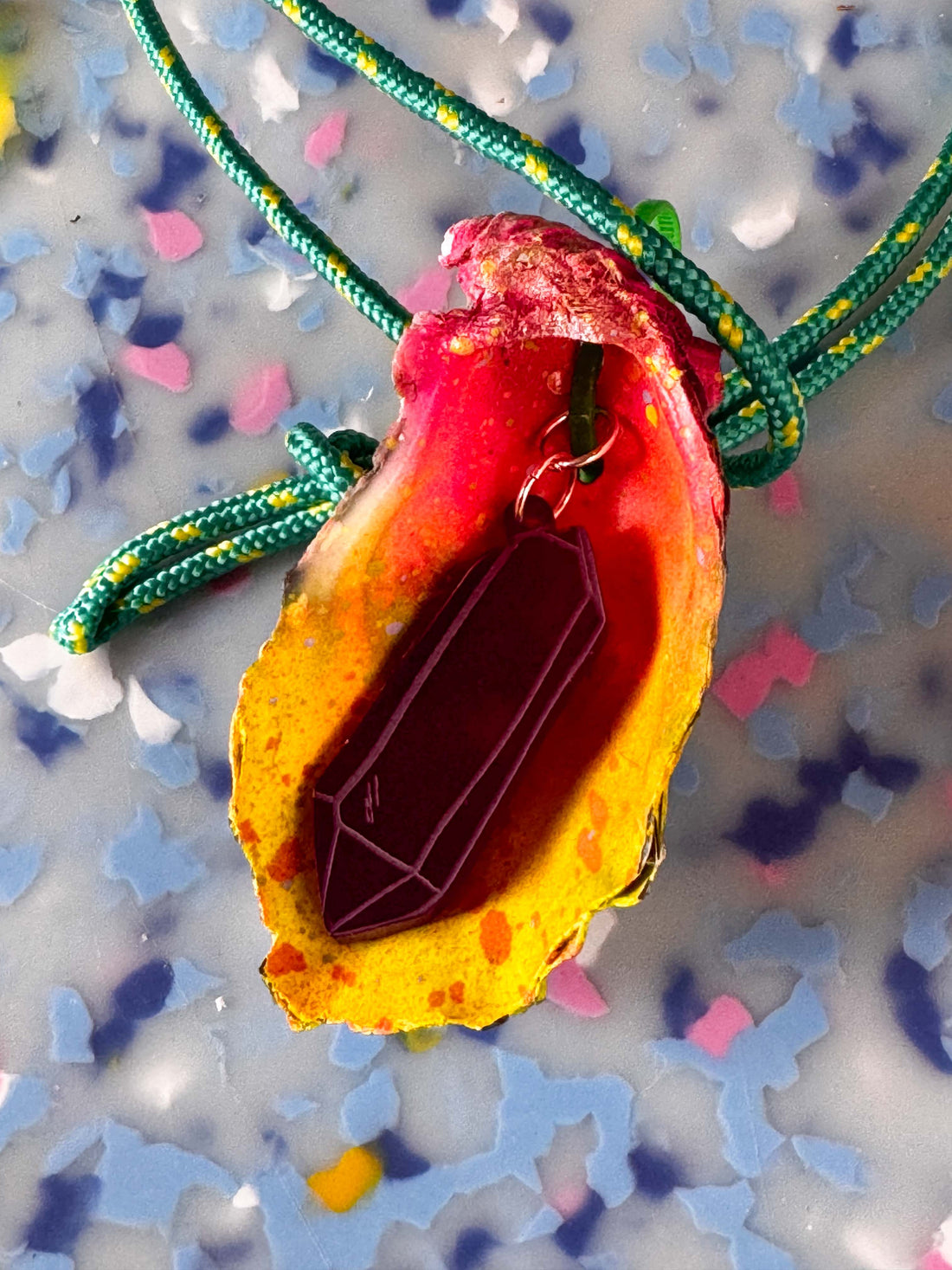 Jungle Shell Necklace - Skinny Emerald