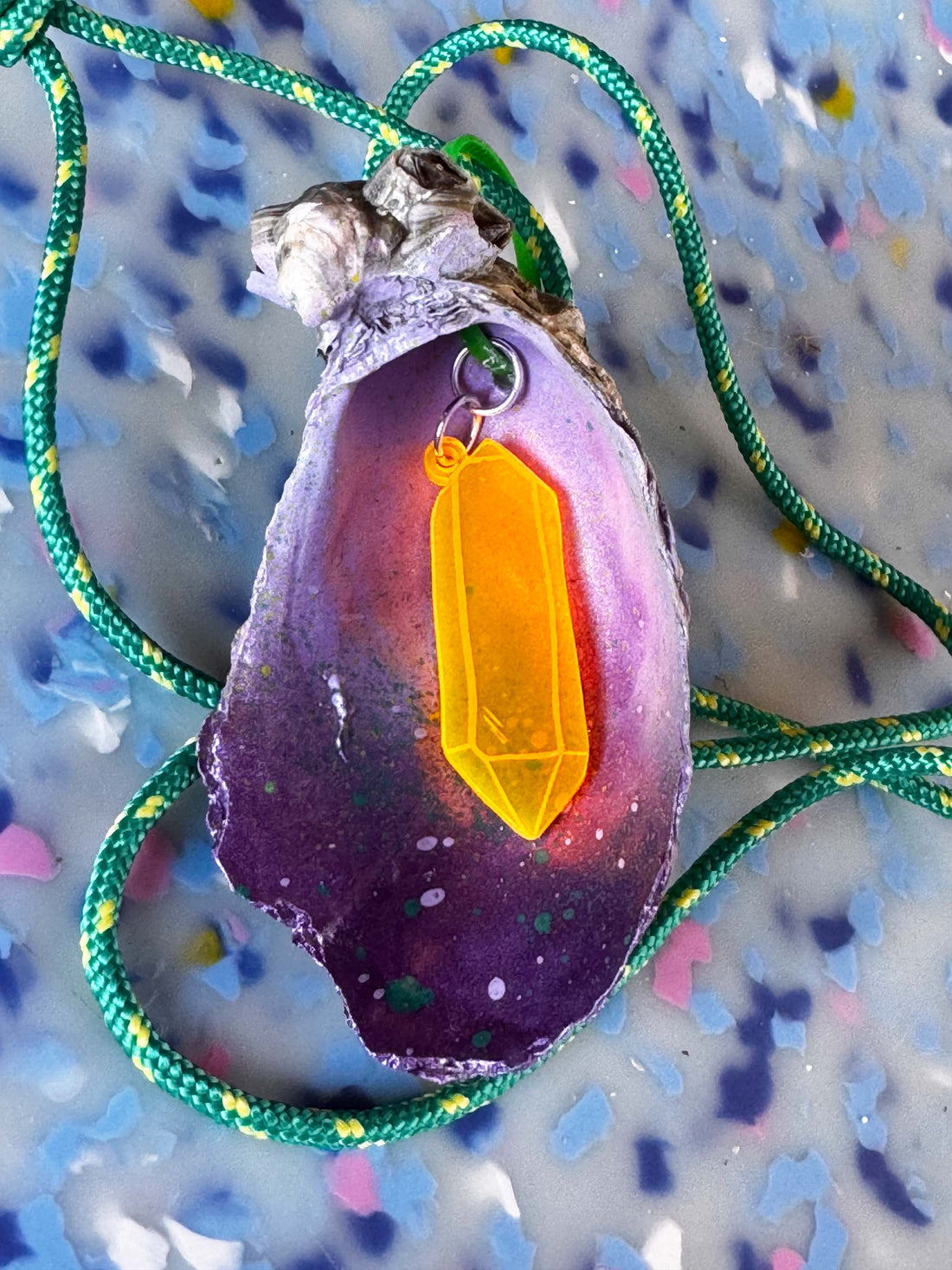 Jungle Shell Necklace - Skinny Emerald