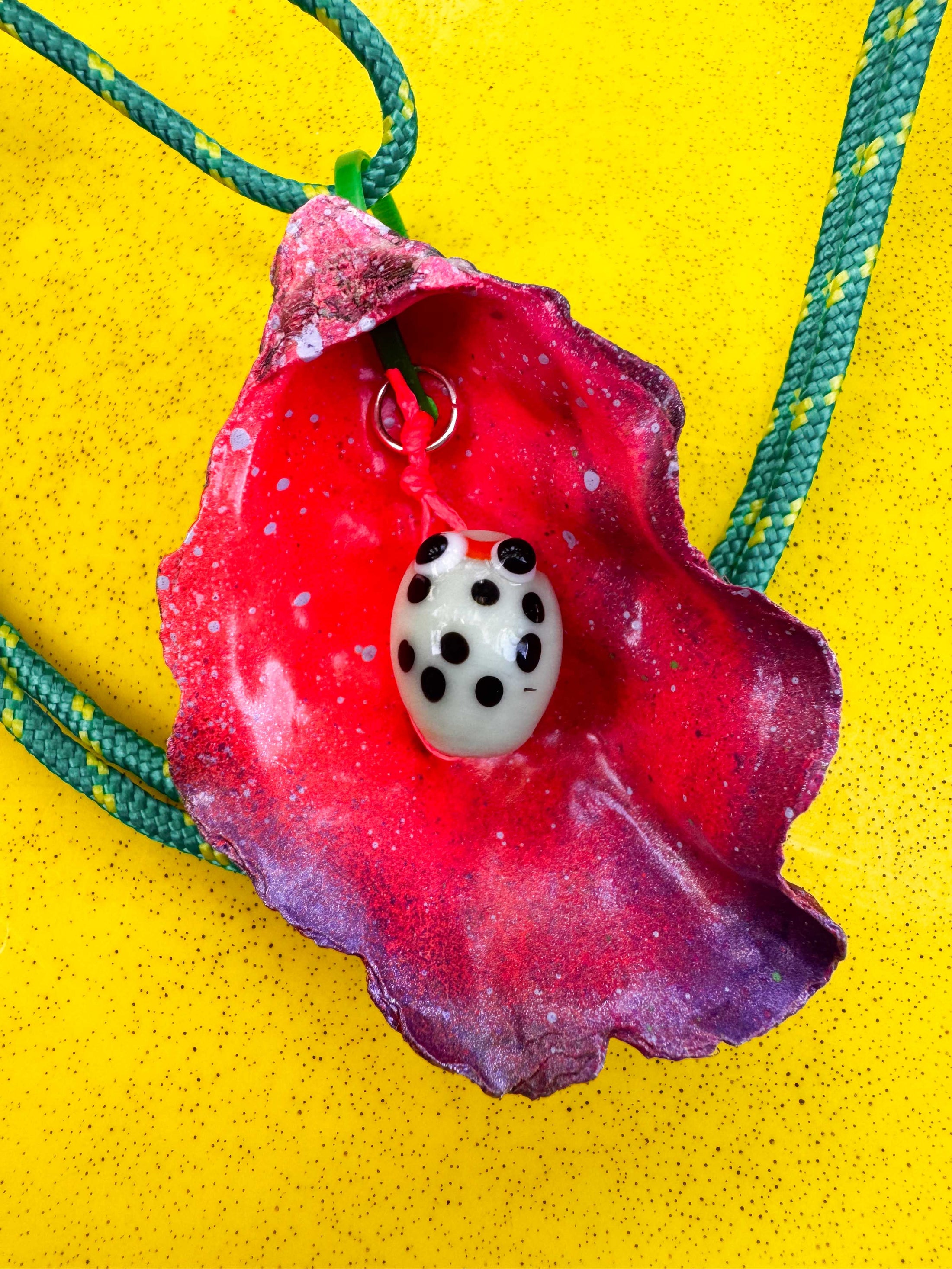 Jungle Shell Necklace - White Bug