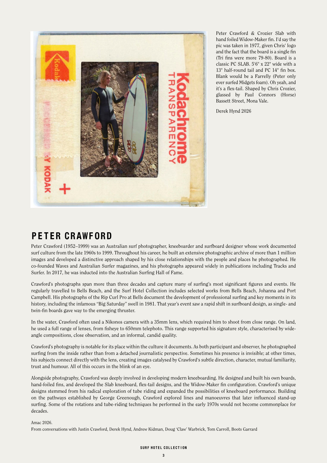Peter Crawford Collection at Surf Hotel