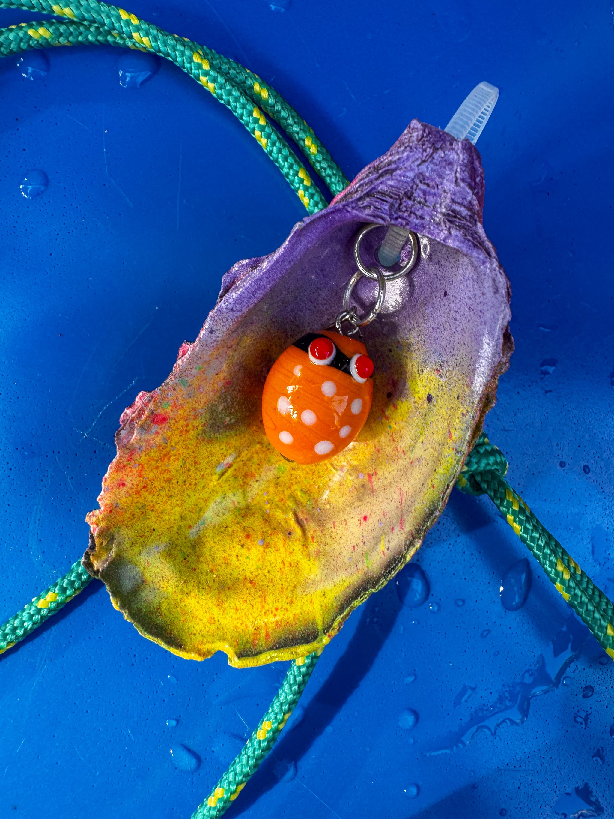 Jungle Shell Necklace - Orange Bug