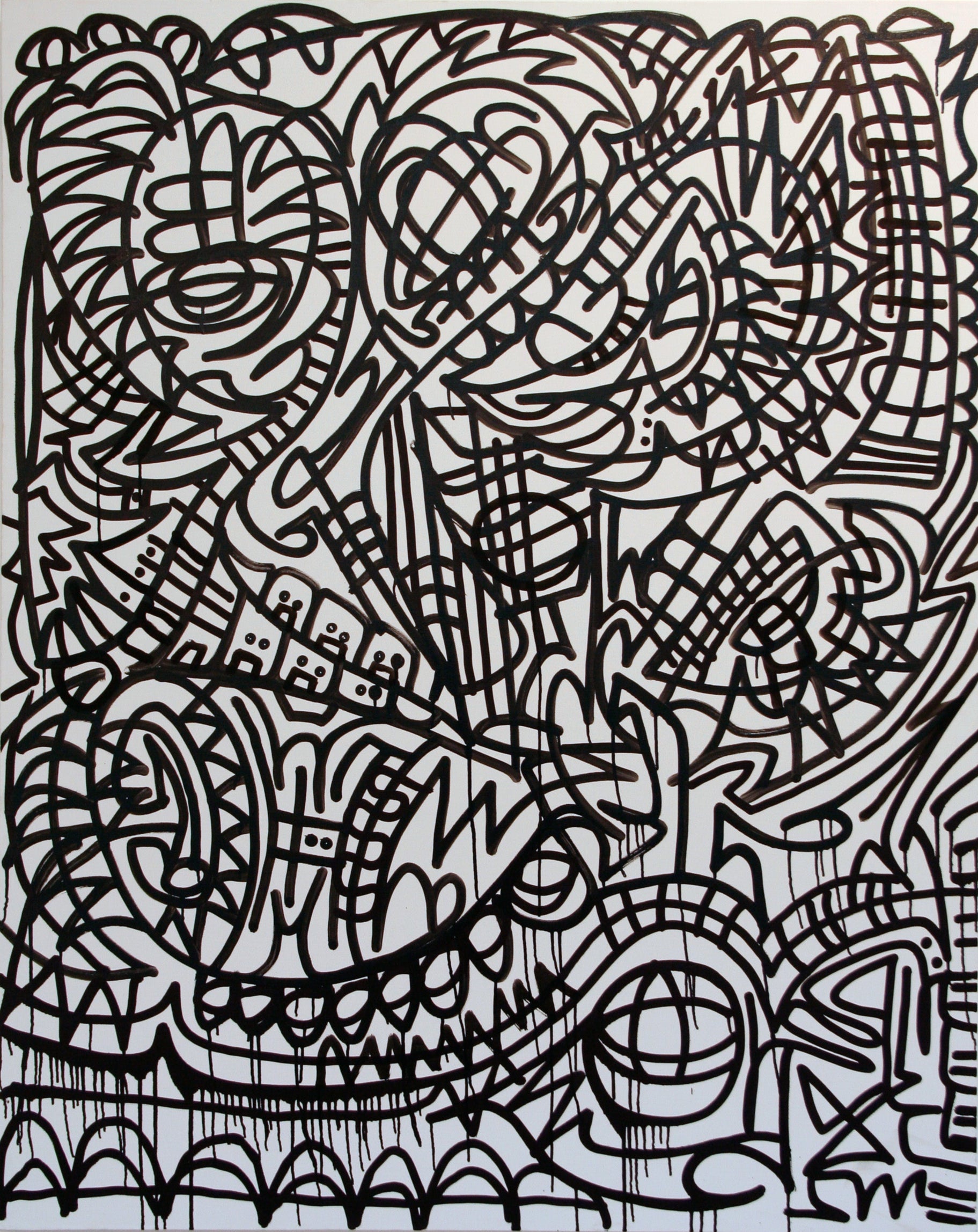 Abstract black line art on a white background